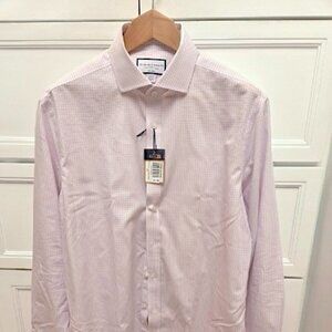 Charles Tyrwhitt Lilac Poplin Checker Dress Shirt (16.5/34) (NWT)(Free Tie)